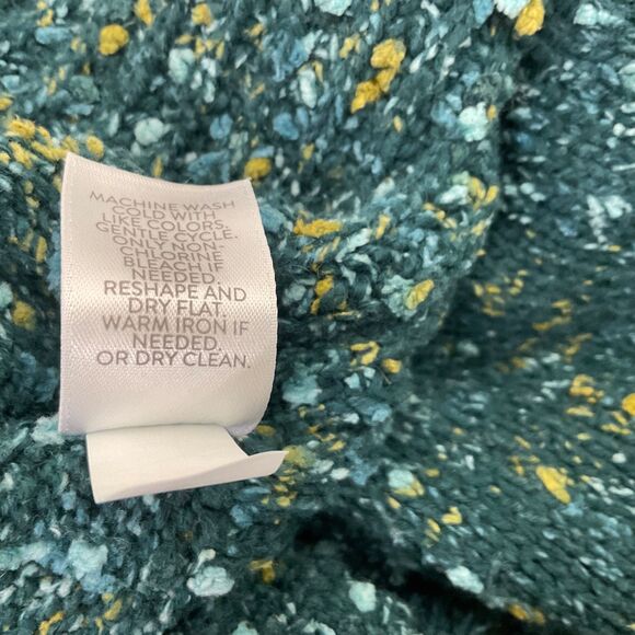 J Jill petites Speckled Pullover Cowl Turtle Neck Sweater women’s MP Teal green - Picture 6 of 12